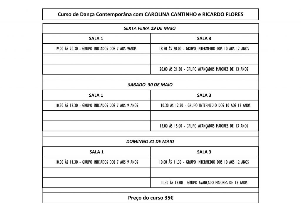 HORARIOS DO CURSO DE DANÇA CONTEMPORANEA CAROLINA  CANTINHO E RICARDO-page-001